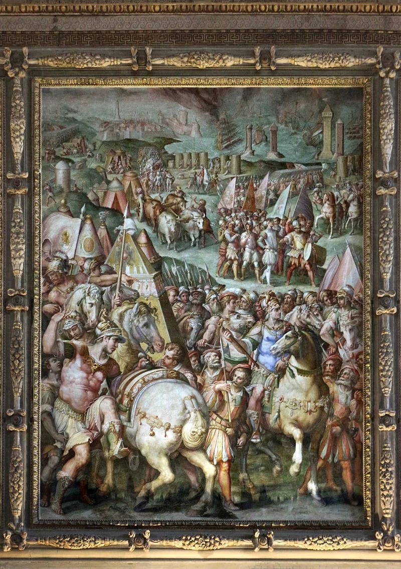 E aiuti, Massimiliano I toglie l'assedio a Livorno, 1568 - Palazzo Vecchio, Firenze
